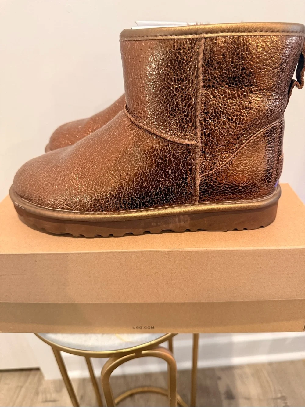 UGG Women’s Classic Mini Metallic Sparkle Boots